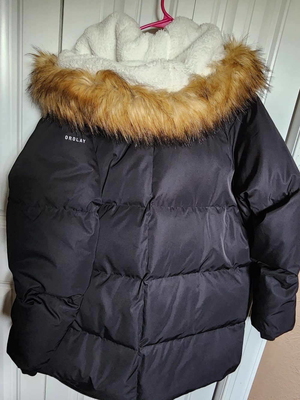 Orolay 092 Universe Women's BlackPuffer Coat with Faux Fur Trim Down Size 2XL